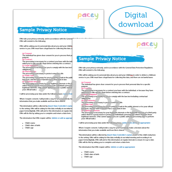 GDPR Privacy Notice Template