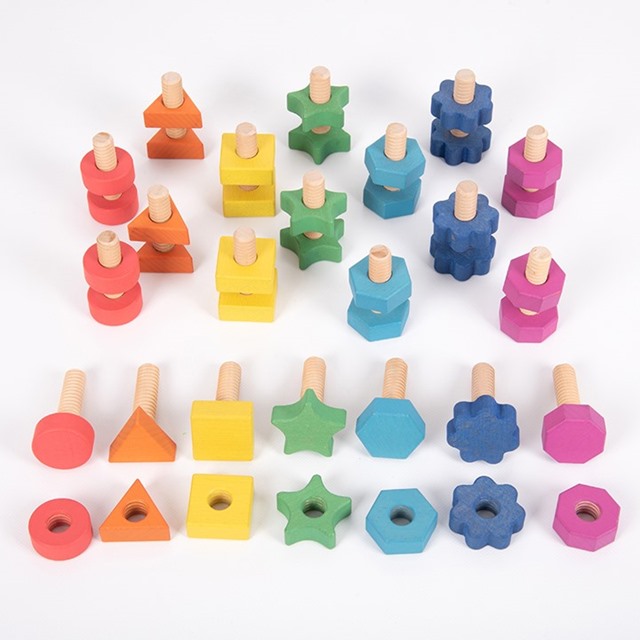 Rainbow Wooden Nuts and Bolts