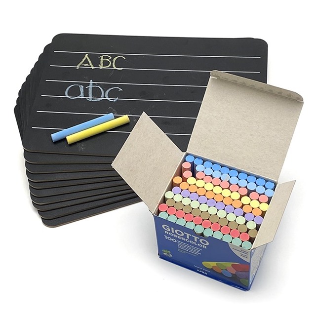Writing Boards and Coloured Chalks Set