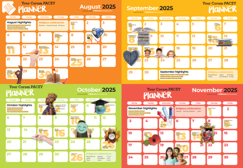 PACEY Planner August 2025 to November 2025