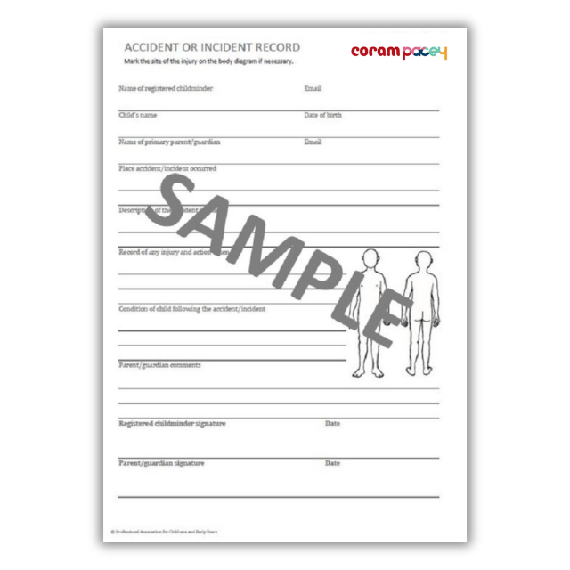 Digital childcare accident forms