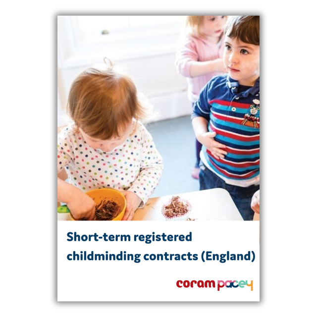 Short-term registered childminding contracts (England only)