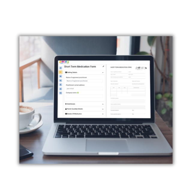Digital childcare short term medication form