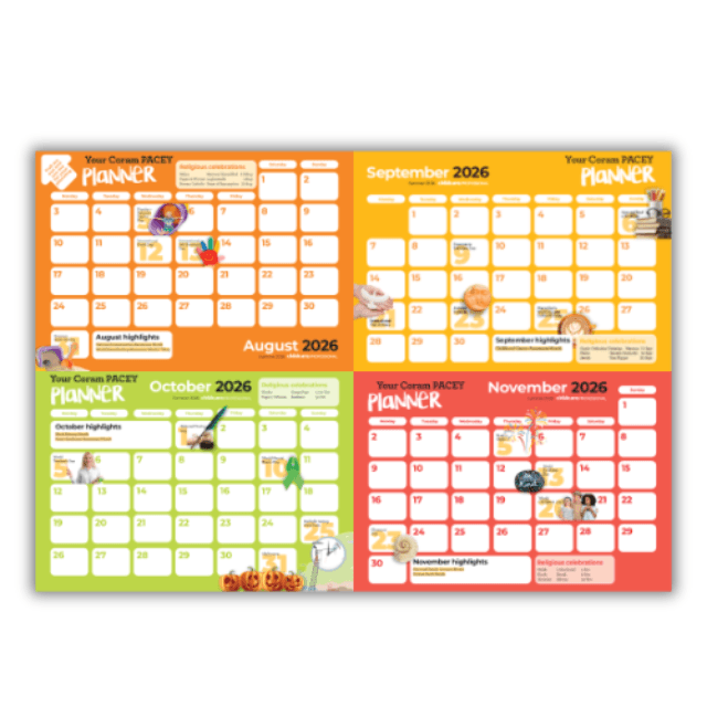 Coram PACEY Planner August 2026 to November2026