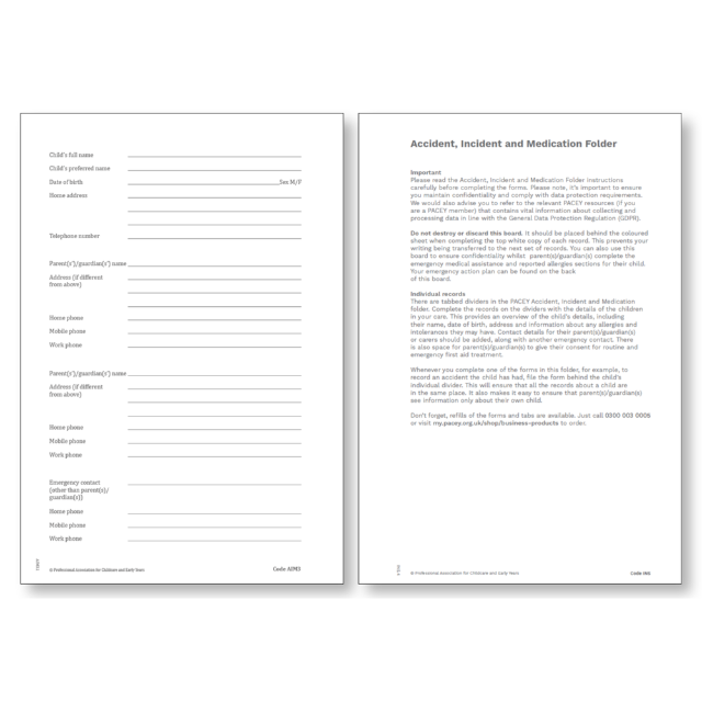 ***NEW*** Tabbed Dividers and Accident, Incident & Medication Forms Bundle